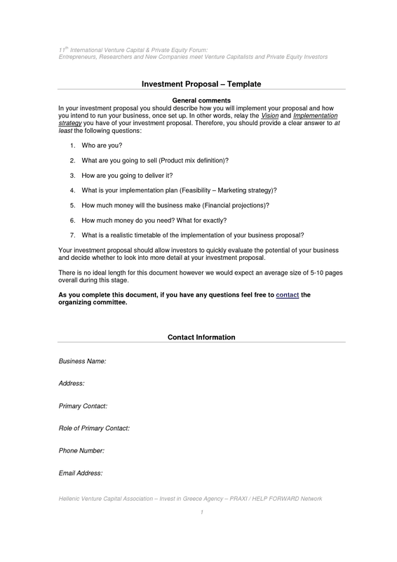 Investment Proposal Template imemexorg 0CKXxxiA
