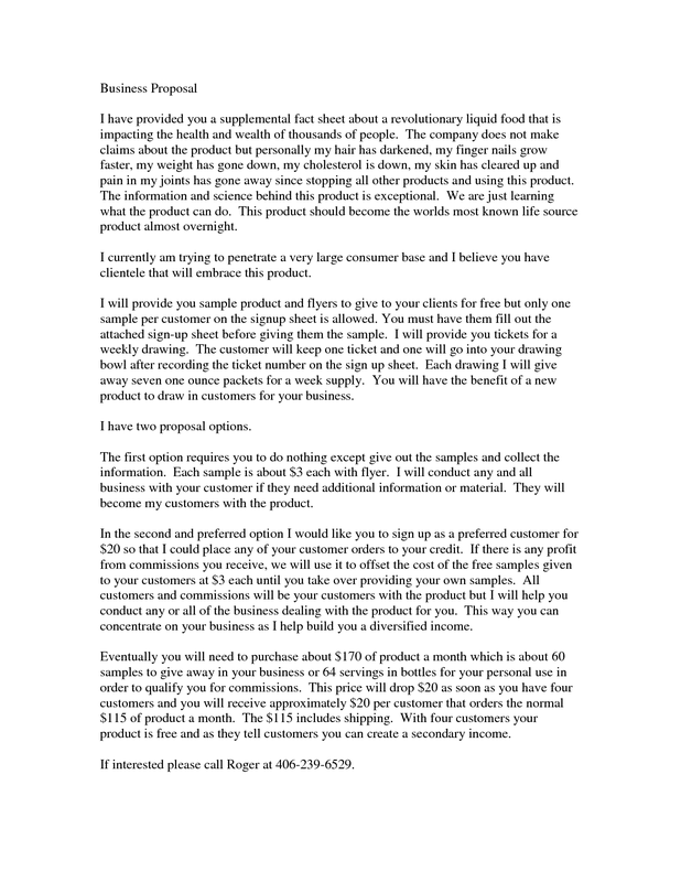 Sample Business Proposal Restaurant Business Proposal   Letter And 5bEVycRt