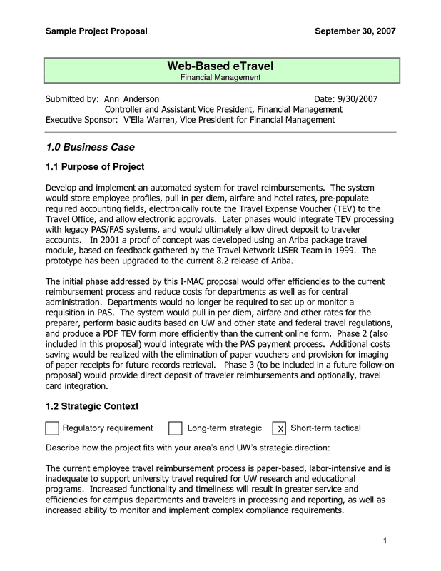 Sample Business Project Proposal Project Proposal Example   Letter mWql8rQI