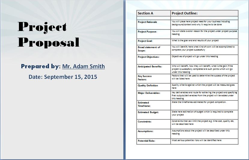 Formal Business Project Proposal Template Formal Word Templates Hvaxci