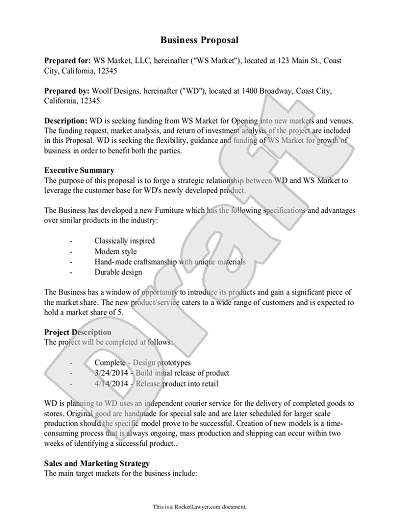 Business Proposal Template Example Business Proposal Lzglclv