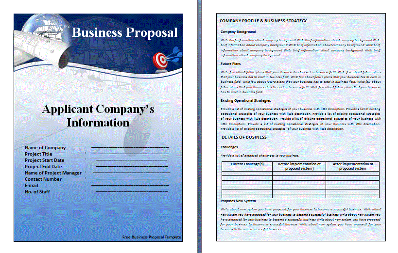 Business Proposal Template Formsword Word Templates Sample Forms Jelycm
