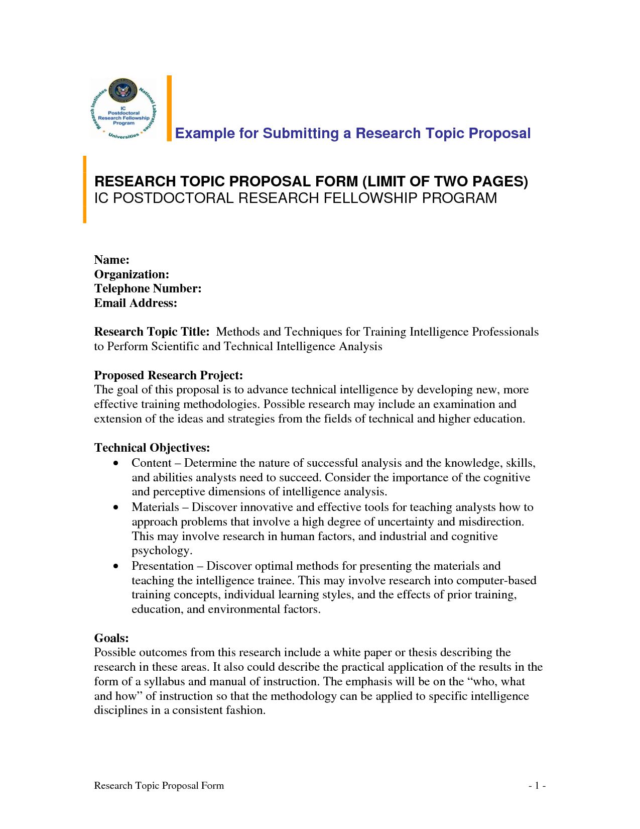 Topic Proposal Example Imemexorg Wbfhde