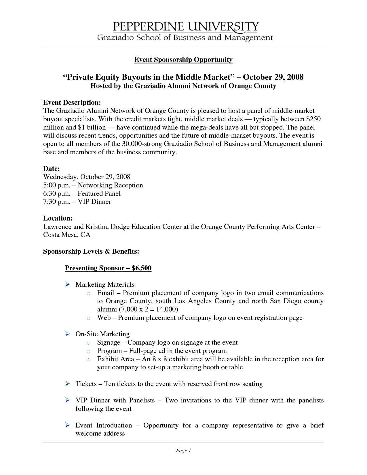 Event Sponsorship Package Invitation Templates Ukdargs