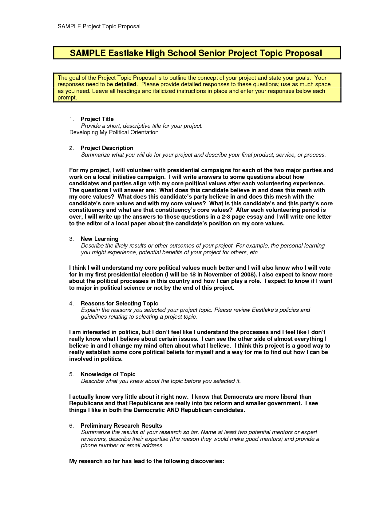 Project Proposal Example Business Proposal Qyndfxh