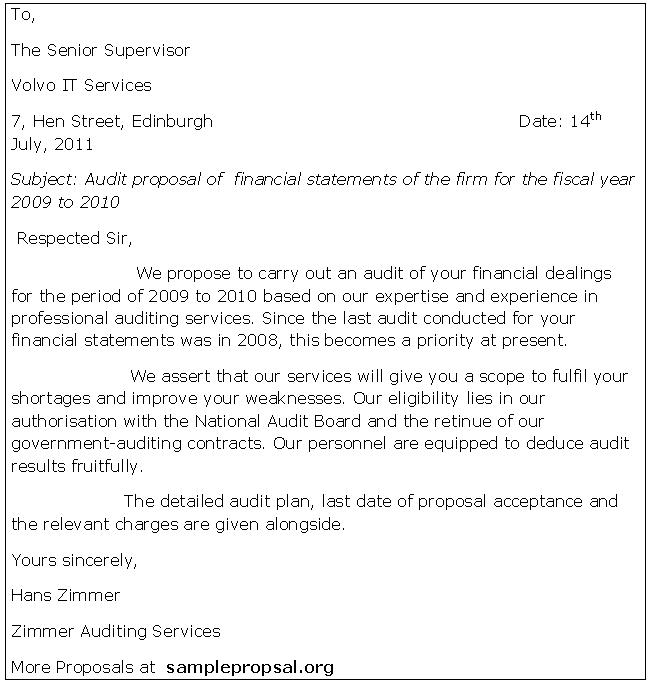 Audit Proposal Letter Sample Proposals Jly2qQZq