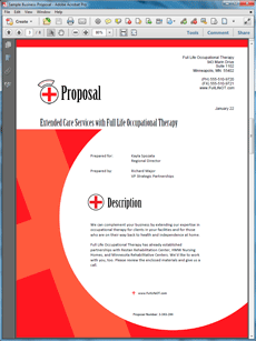 Sample Business Proposal Software   Occupational Therapy Services wh0lthT3
