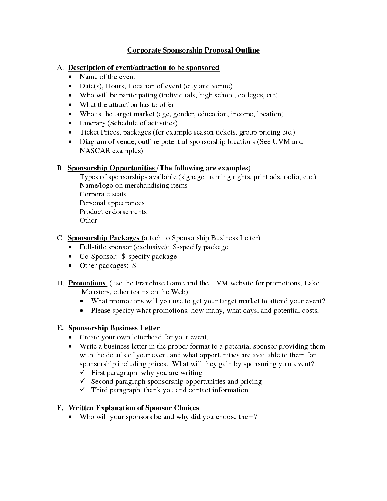 Sponsorship Proposal Template nailhelpcom SE2HVF4K