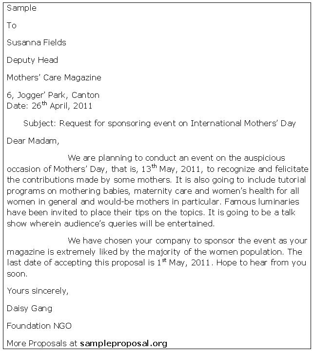 Sponsorship Proposal Letter  Imemexorg Phgjk